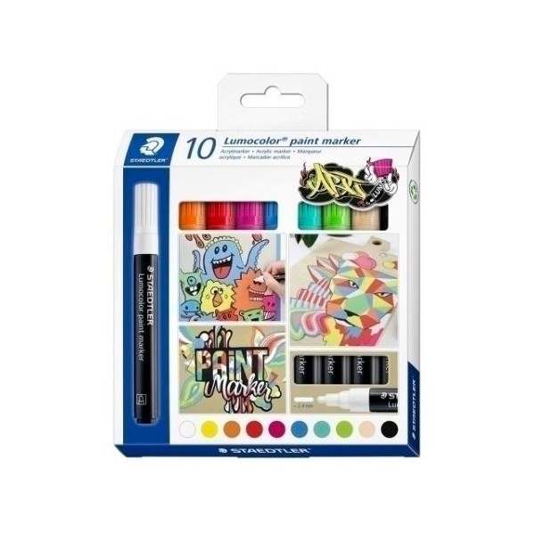 Staedtler marcador especial lumocolor 349 permanente c/surtidos estuche 10 ud