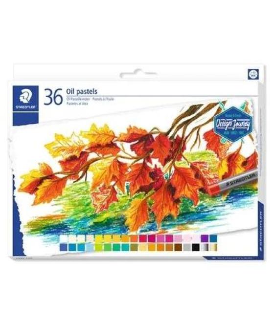 Staedtler ceras blandas pasteles al óleo 70mm colores surtidos estuche 36 ud