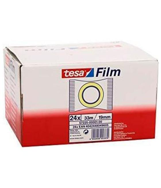 Tesa film cinta adhesiva transparente standard flowpack rollo 19mm x 33m