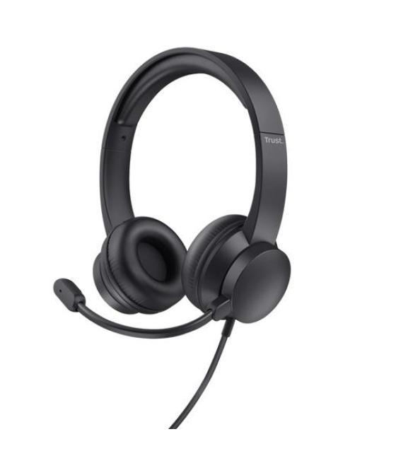 Trust auriculares ayda estéreo jack 3.5mm con micrófono ajustable negro