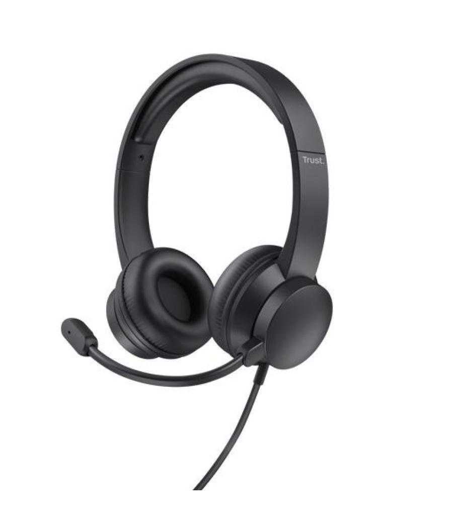 Trust auriculares ayda estéreo jack 3.5mm con micrófono ajustable negro