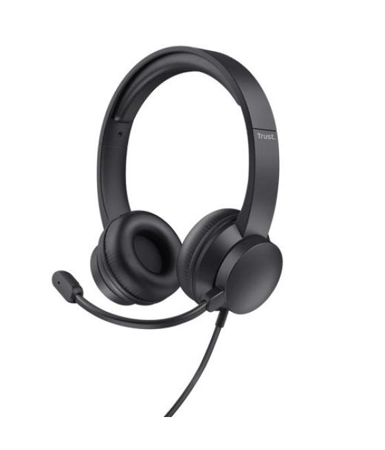 Trust auriculares ayda estéreo cable usb con micrófono ajustable negro