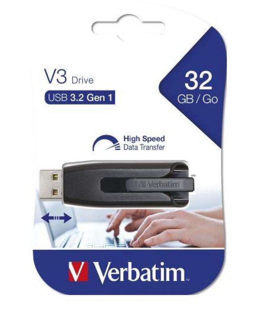 Verbatim pendrive v3 store ´n´ go super speed 32gb retráctil usb 3.2 negro