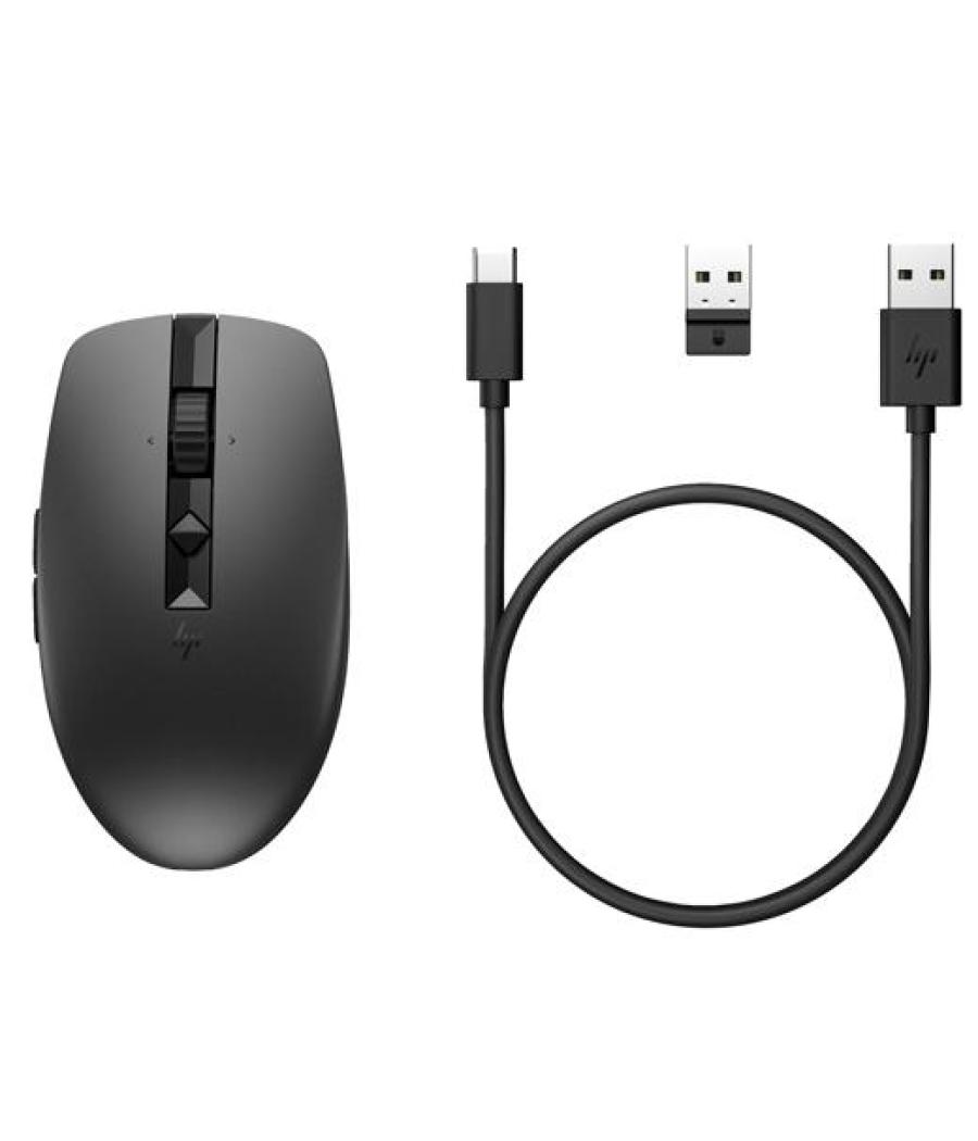 Hp ratón 715 inalámbrico multidispositivo 3000dpi recargable negro