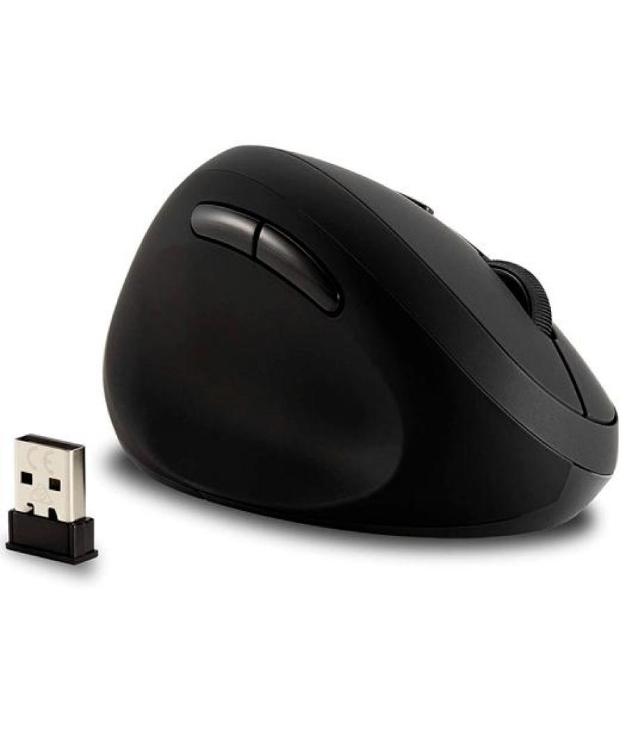 Kensington ratón pro fit ergonómico vertical inalámbrico 800/1200/1600 ppp zurdos 6 botones negro