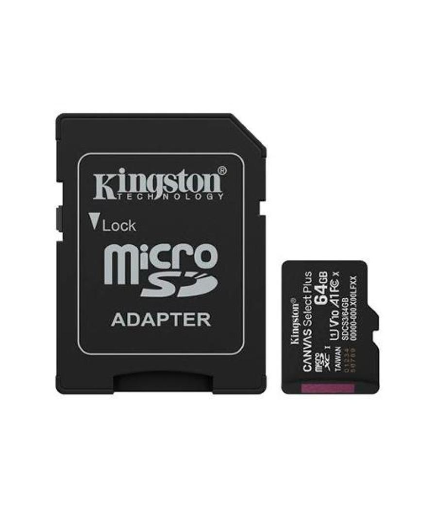 Kingston tarjeta de memoria micro sdxc canvas select plus 128gb c/adaptador