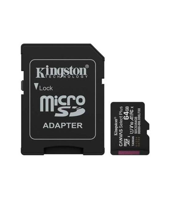 Kingston tarjeta de memoria micro sdxc canvas select plus 64gb c/adaptador