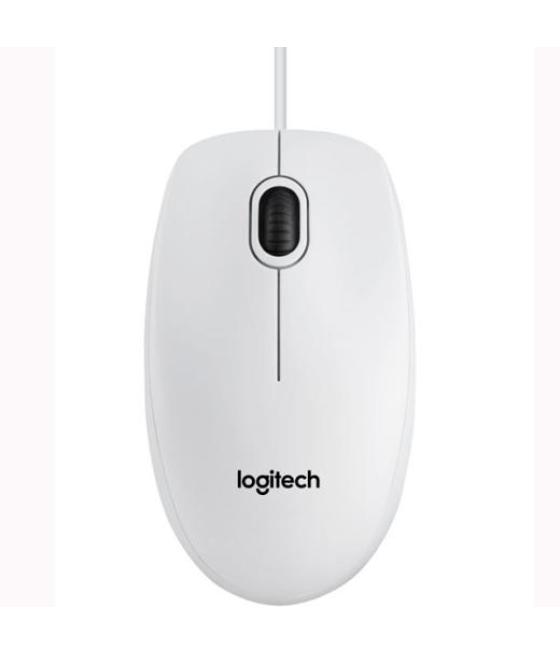 Logitech ratón b100 cable usb 800ppp ambidiestro 3 botones blanco