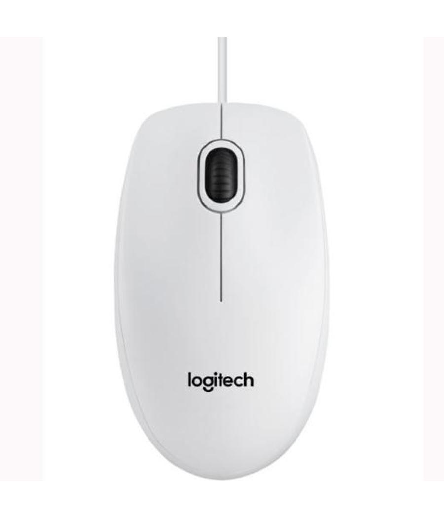 Logitech ratón b100 cable usb 800ppp ambidiestro 3 botones blanco