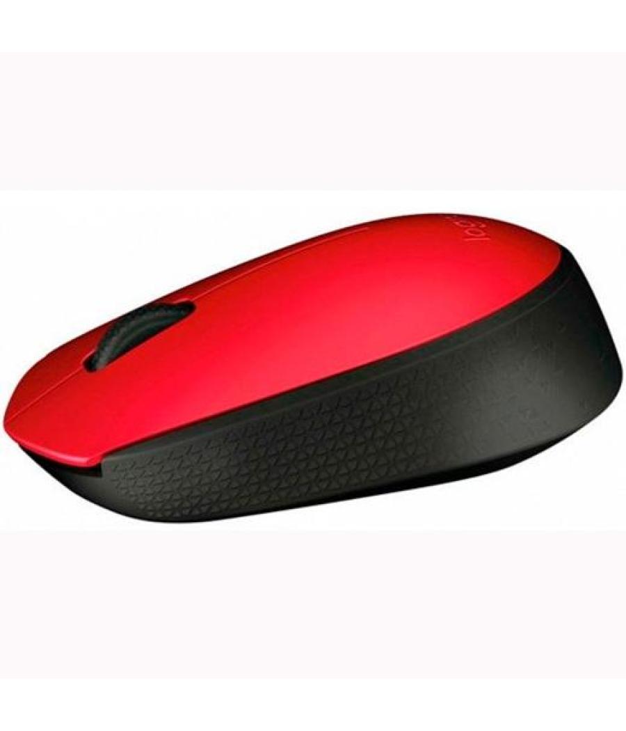 Logitech ratón m171 inalámbrico 1000ppp ambidiestro 2 botones rojo