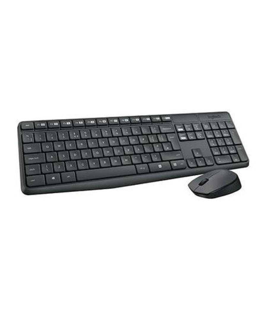 Logitech combo teclado + ratón mk235 inalámbrico 2.4ghz qwerty español negro