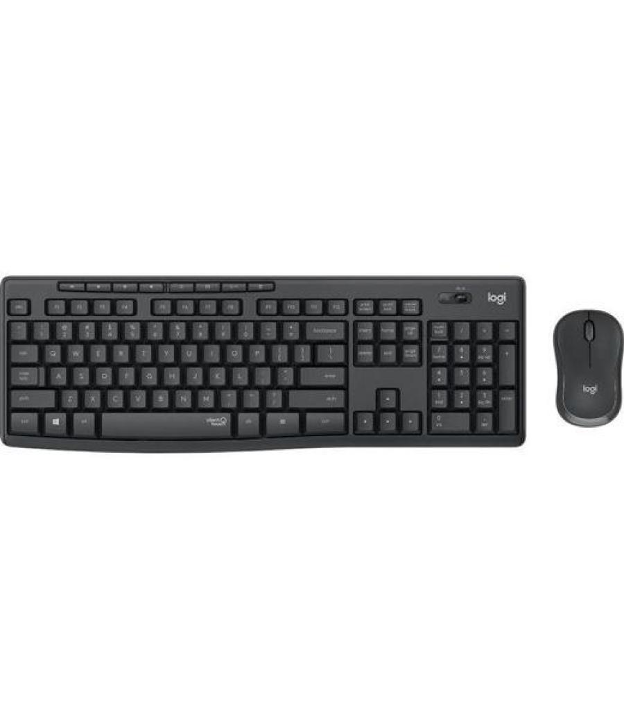 Logitech combo teclado + ratón mk295 inalámbrico qwerty español grafito