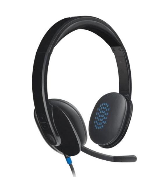 Logitech auriculares biaural estereo con micrófono audio de alto rendimiento con supresion de ruidos, usb - h540