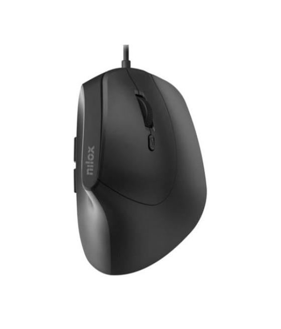 Nilox ratón vertical c/ cable 3600 ppp negro