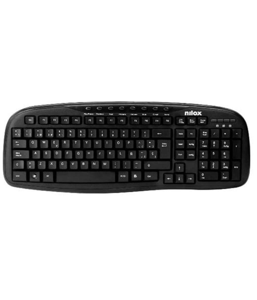 Nilox teclado multimedia cable usb negro
