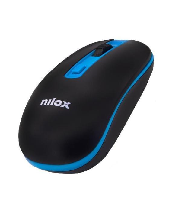 Nilox ratón inalámbrico 1600ppp negro/azul