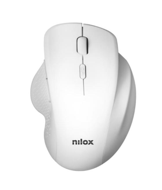 Nilox ratón inalámbrico profesional 800/1200/3200 dpi ergonómico diestro blanco