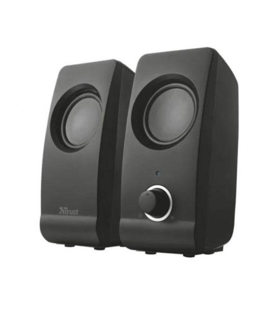 Trust altavoces 2.0 remo speaker set 8w rms alimentados por usb control volumen negro