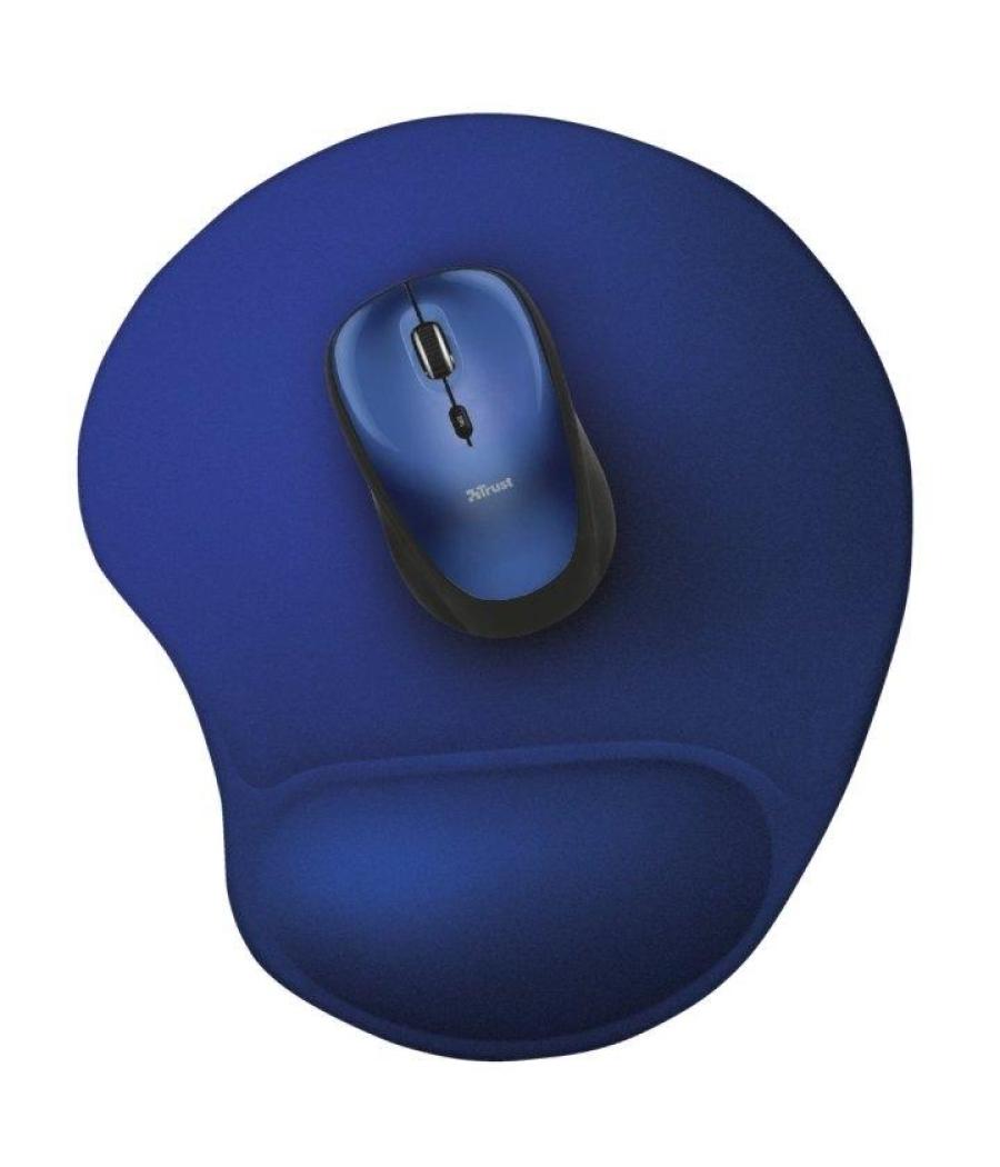 Trust bigfoot alfombrilla ergonómica antideslizante para ratón relleno gel azul