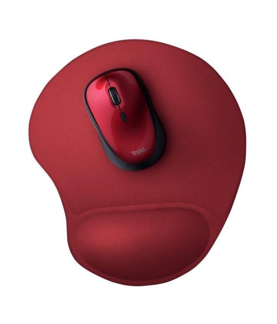 Trust bigfoot alfombrilla ergonómica antideslizante para ratón relleno gel rojo