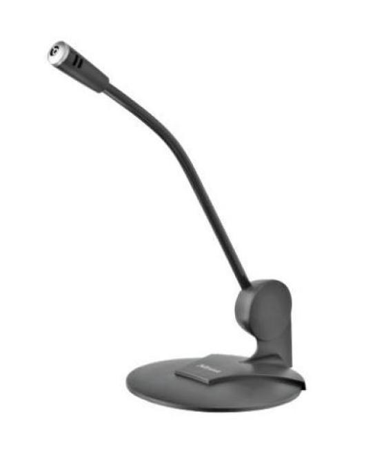 Trust micrófono de escritorio primo alta sensibilidad c/pedestal ajustable cable 1,8m negro