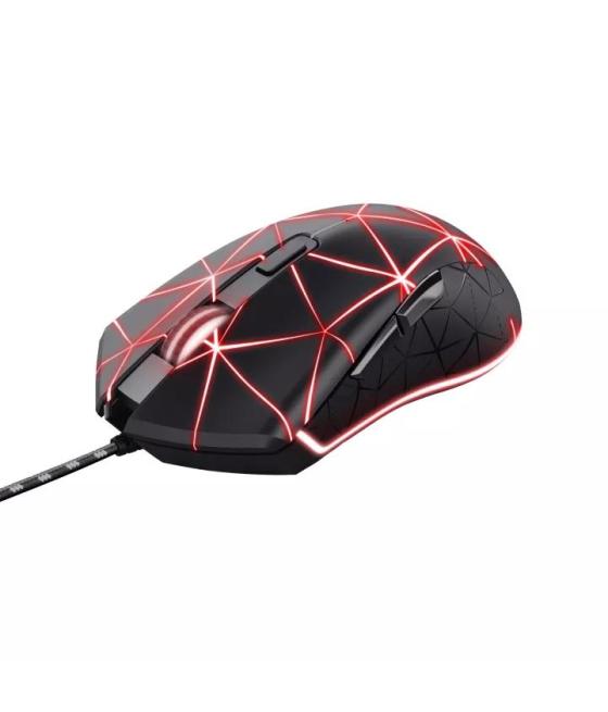 Trust ratón gaming locx gxt cable usb 800-4000dpi 6 botones programables iluminación led negro