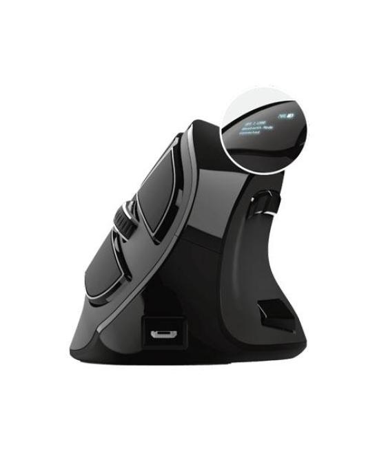 Trust ratón voxx ergonómico vertical inalámbrico bluetooth 2.4ghz 9 botones recargable negro