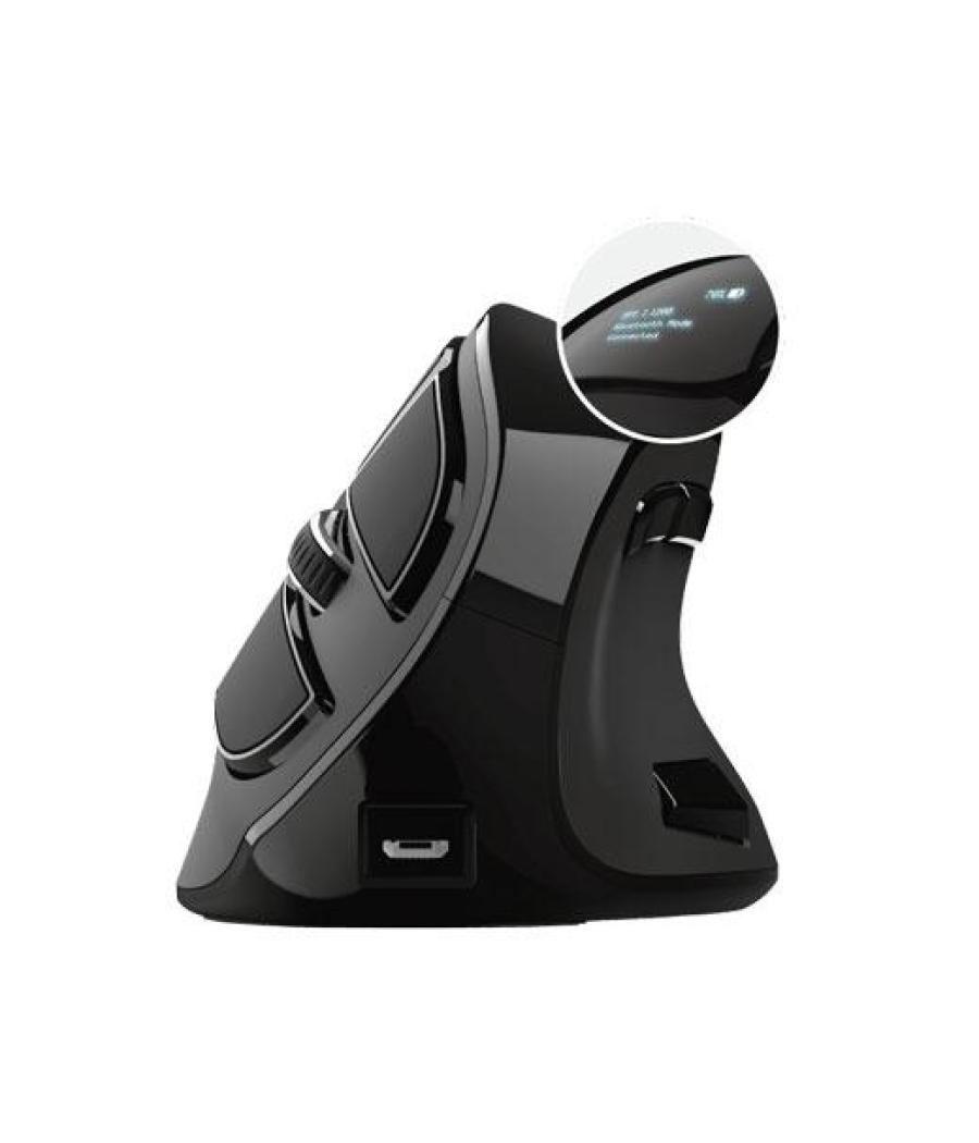 Trust ratón voxx ergonómico vertical inalámbrico bluetooth 2.4ghz 9 botones recargable negro