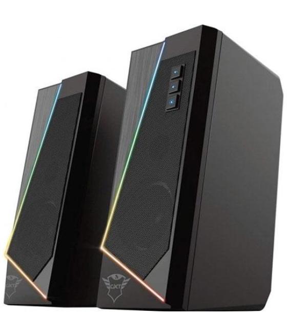 Trust altavoces 2.0 zoxa rgb 6w rms 12w max 6 modos iluminacion autoalimentado usb led color negro