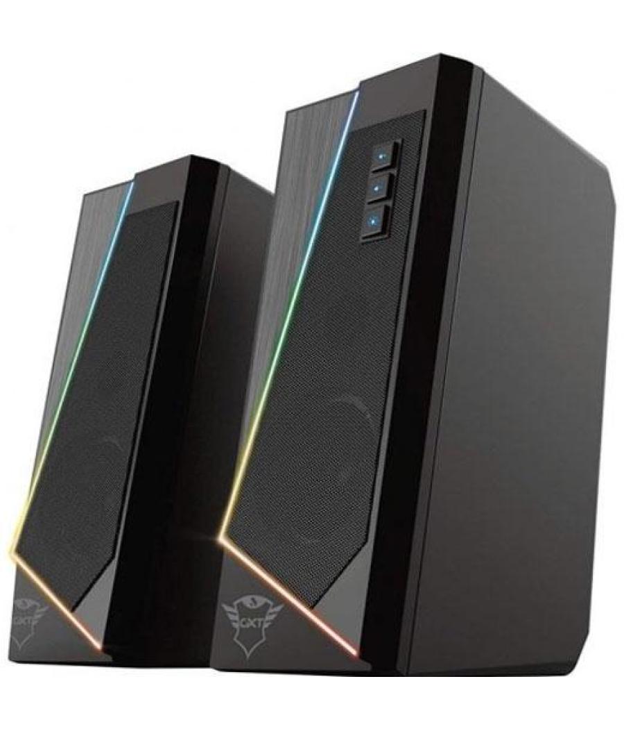 Trust altavoces 2.0 zoxa rgb 6w rms 12w max 6 modos iluminacion autoalimentado usb led color negro