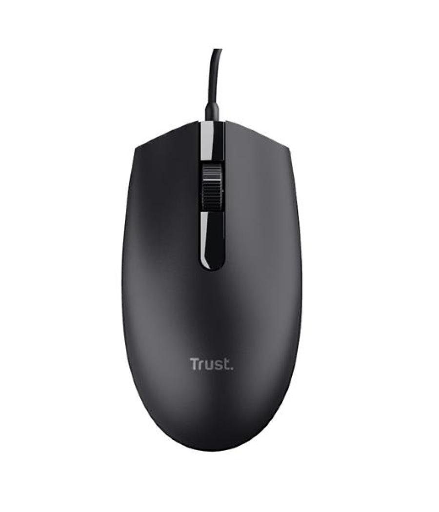 Trust ratón basi cable usb 1200dpi ambidiestro 3 botones negro