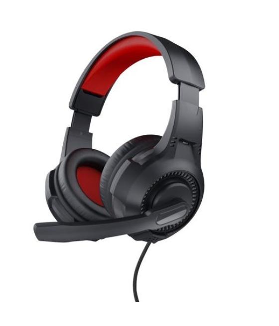 Trust auriculares gaming headset c/ microfono diadema ajustable jack 3.5.mm rojo/negro