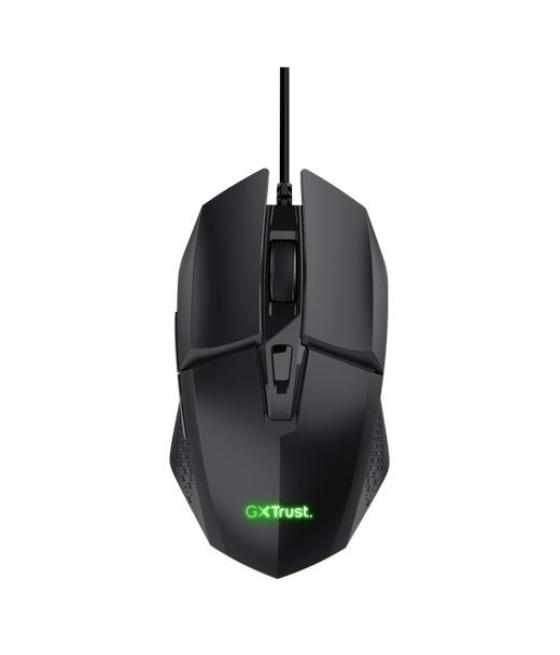 Trust ratón gaming gxt 109 felox cable usb 6400dpi 6 botones iluminación led negro