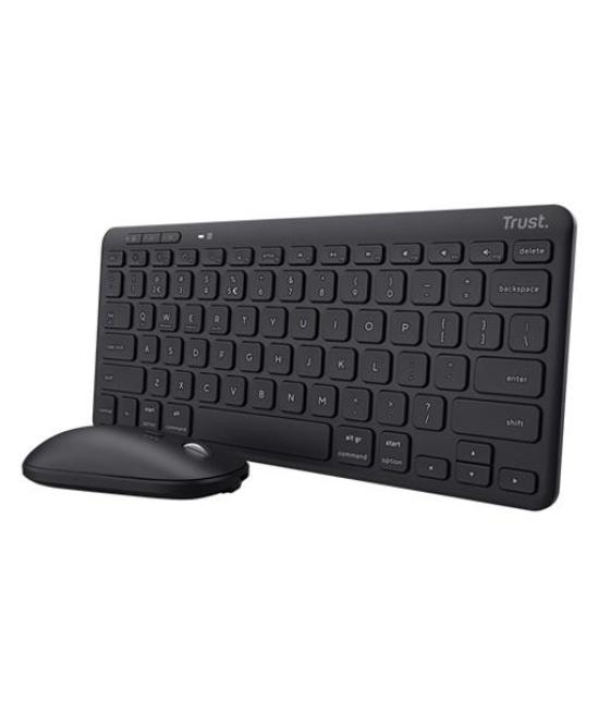 Trust combo teclado   ratón wireless lrya multidispositivo recargables