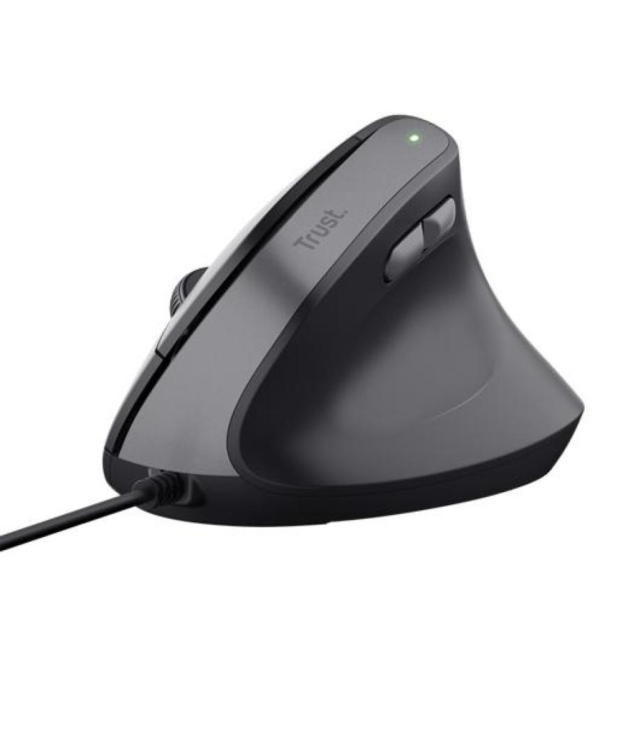 Trust ratón ergonómico vertical bayo ii con cable 800/2400dpi negro