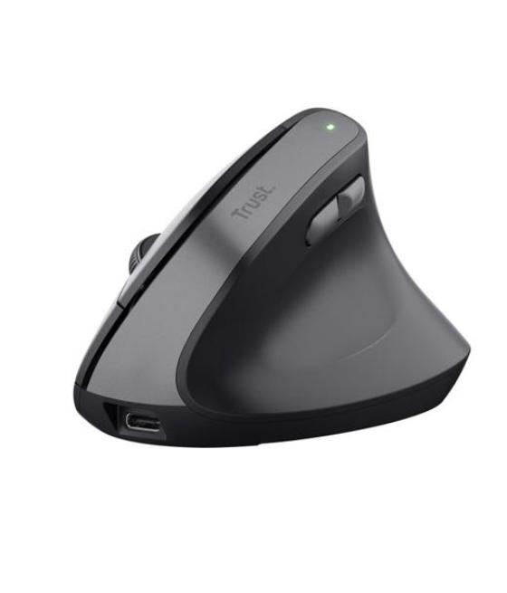 Trust ratón ergonómico vertical inalámbrico tm-270 2400 dpi gris/negro