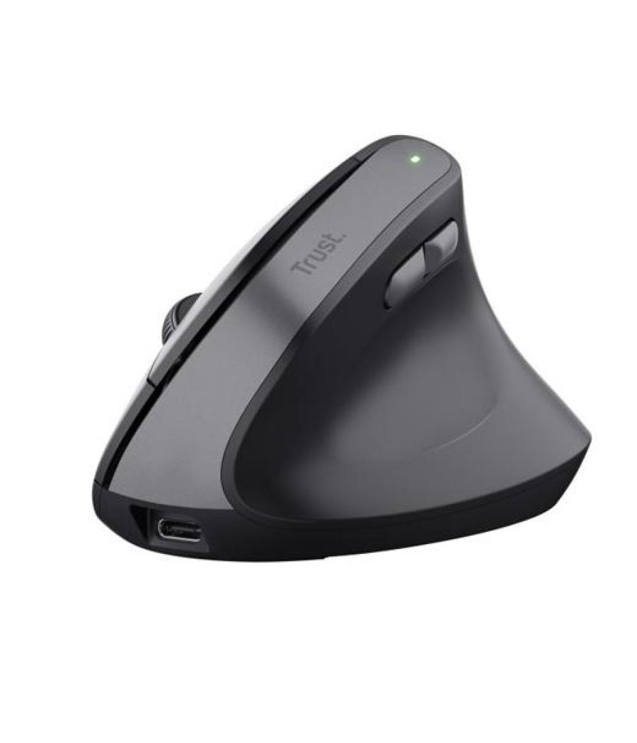 Trust ratón ergonómico vertical inalámbrico tm-270 2400 dpi gris/negro