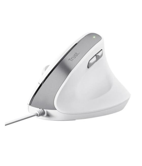 Trust ratón ergonómico vertical bayo ii con cable 800/2400dpi blanco