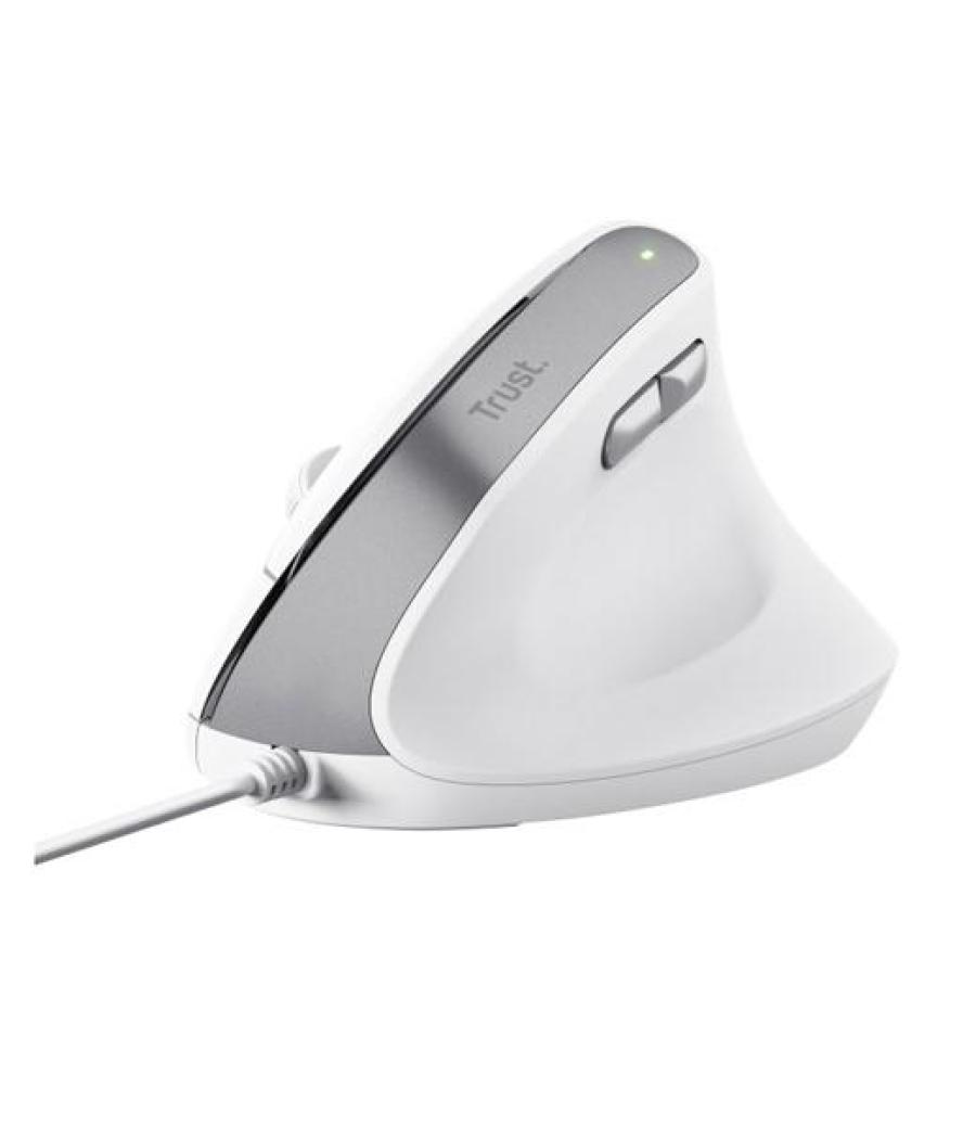 Trust ratón ergonómico vertical bayo ii con cable 800/2400dpi blanco