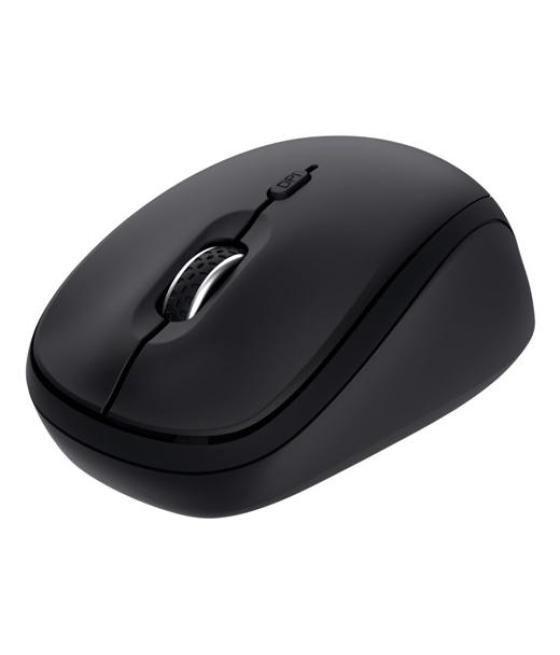 Trust ratón optico inalambrico y bluetooth yvi  1600 dpi negro 3 dispositivos