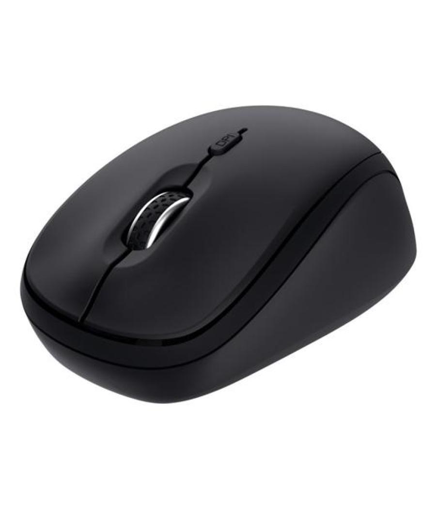 Trust ratón optico inalambrico y bluetooth yvi+ 1600 dpi negro 3 dispositivos