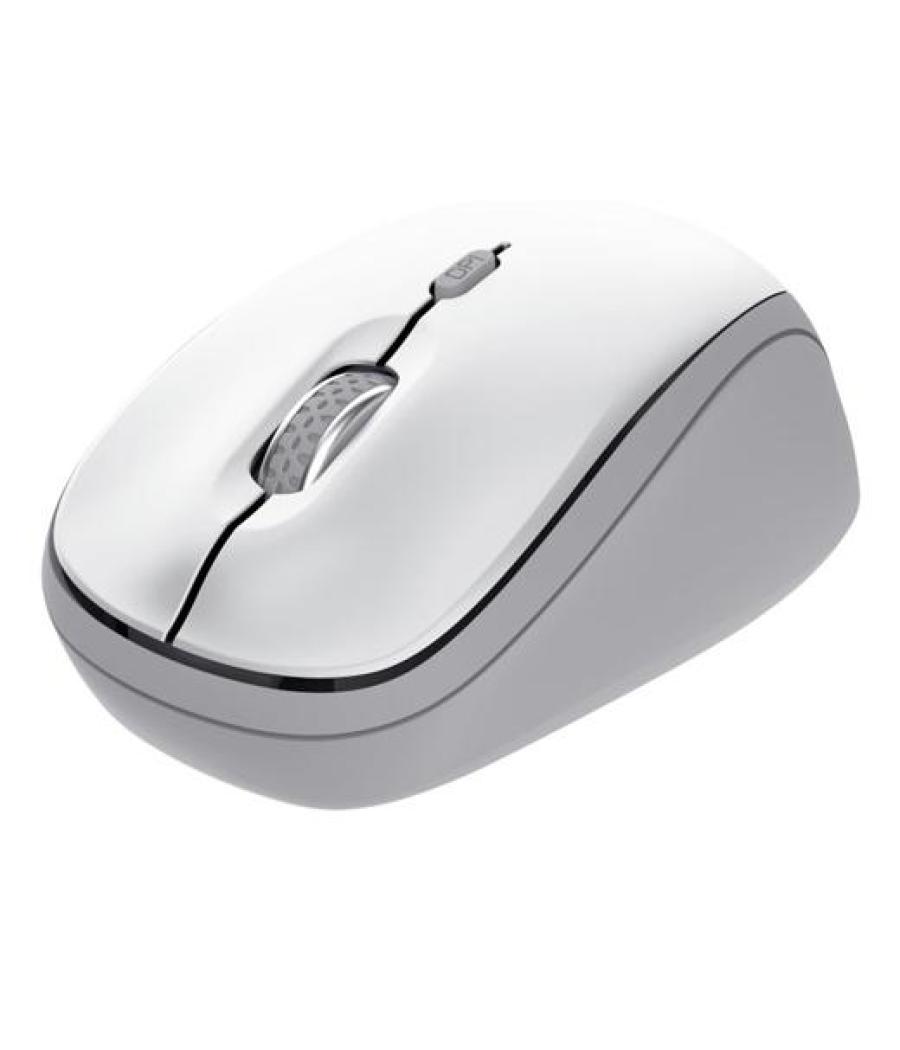 Trust ratón optico inalambrico y bluetooth yvi+ 1600 dpi blanco 3 dispositivos
