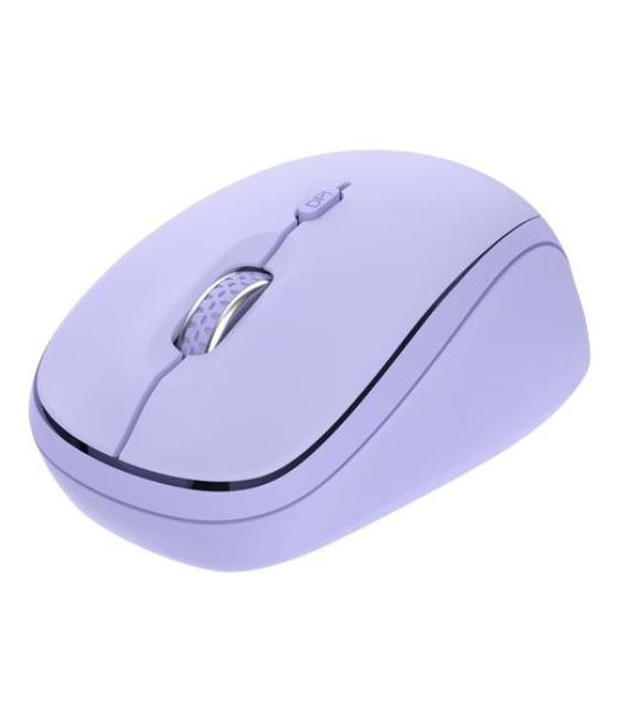 Trust ratón optico inalambrico y bluetooth yvi  1600 dpi lila 3 dispositivos