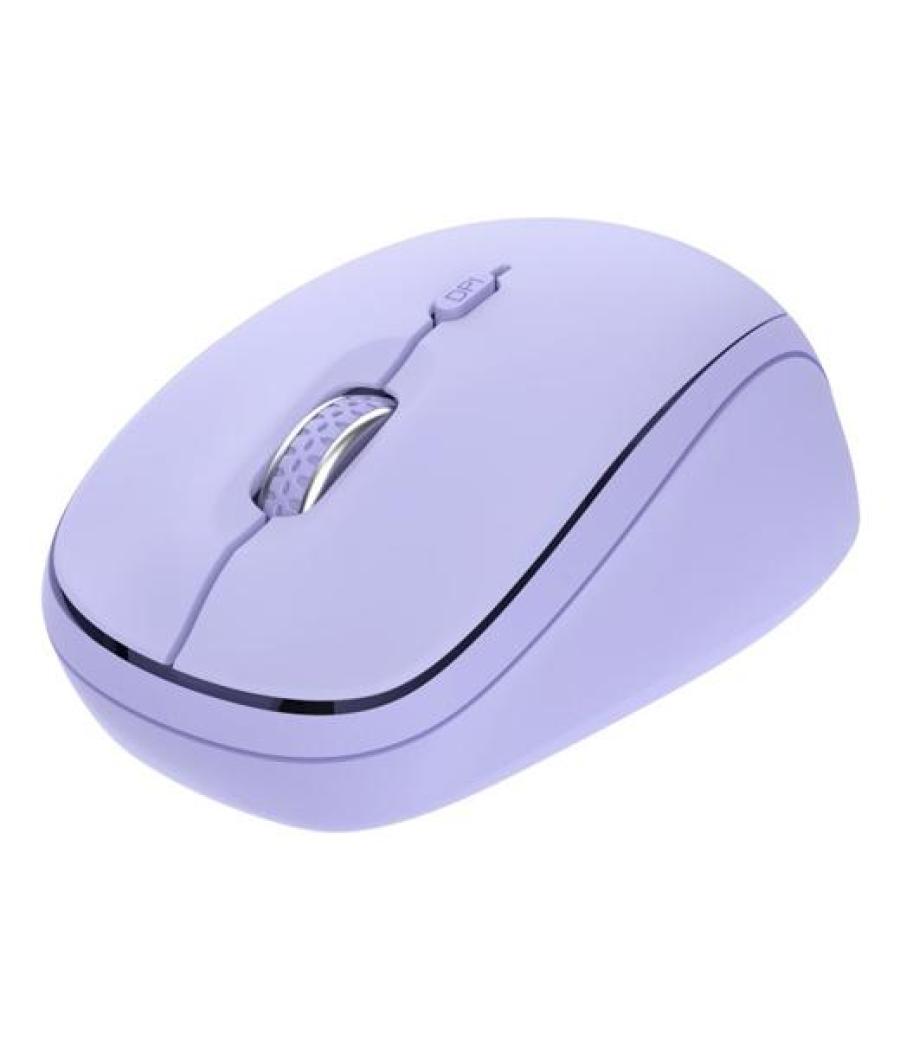 Trust ratón optico inalambrico y bluetooth yvi+ 1600 dpi lila 3 dispositivos