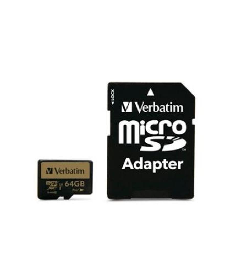 Verbatim pro+ u3 micro sdxc card 64gb c/adaptador