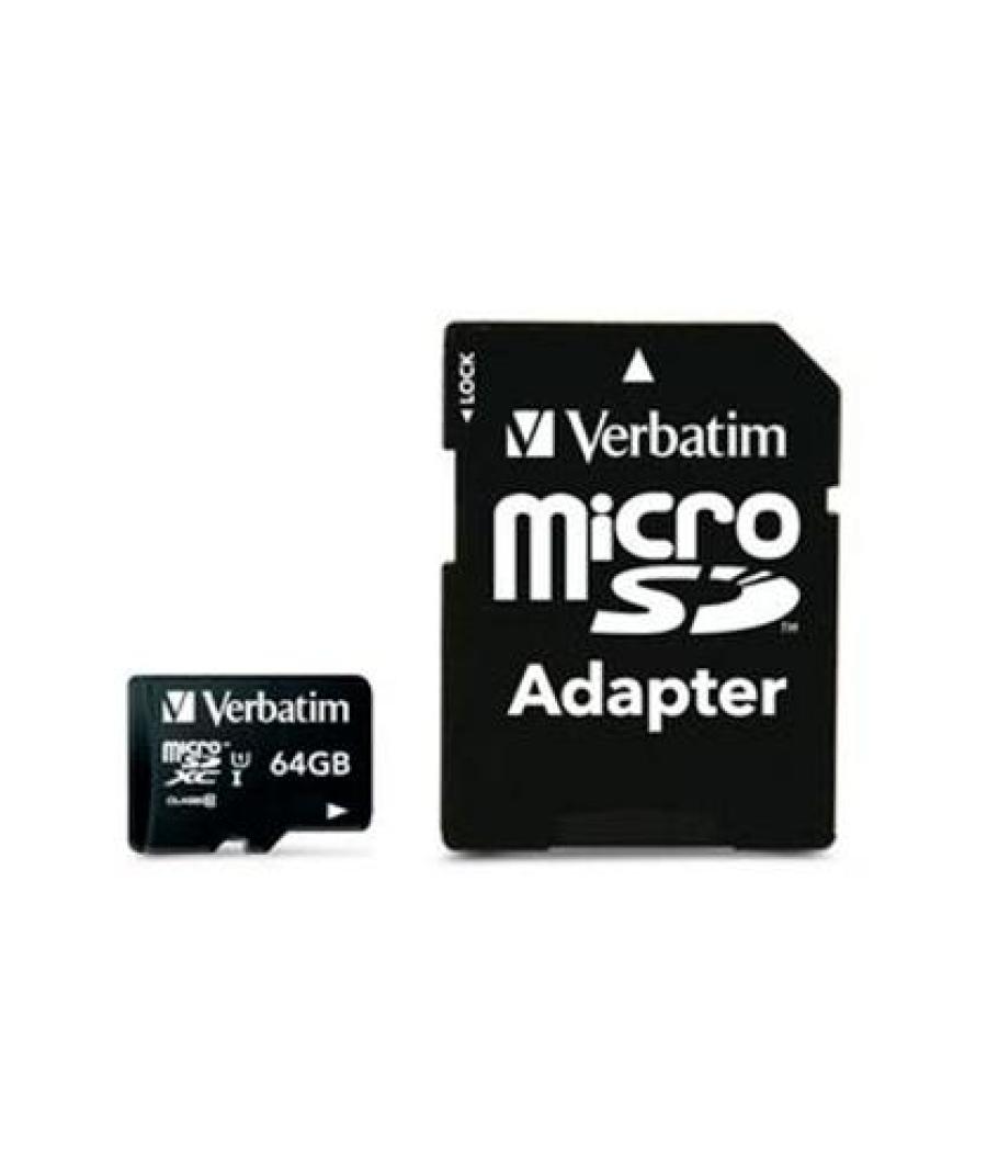 Verbatim micro sdhc 64gb clase 10 c/adaptador