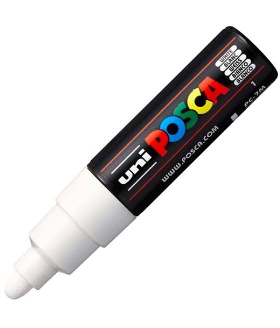 Posca marcador pc-7m no permanente punta forma de bala 4,5-5,5mm blanco