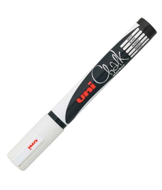 Uniball marcador de tiza líquida chalk pwe-5m blanco caja 6 ud
