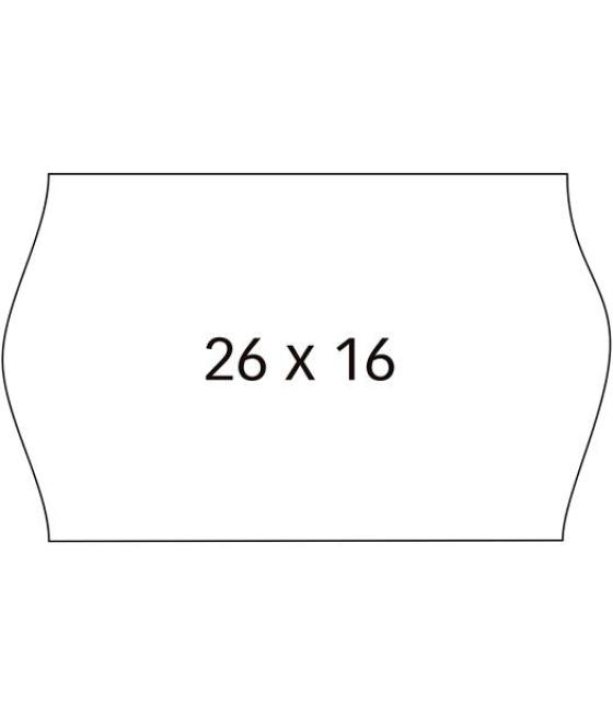 Apli etiquetas para etiquetadora de precios 26x16mm c/sinusoidal 6 rollos de 1000 blanco