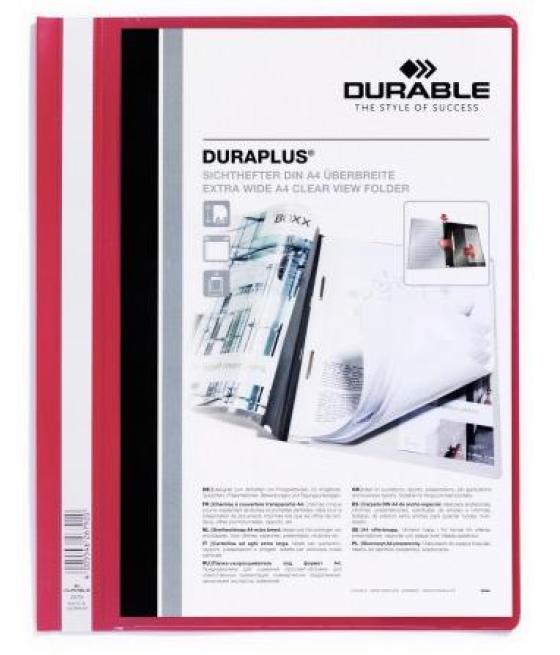 Durable carpeta de presentación dossier fástener duraplus a4 rojo -25 ud-